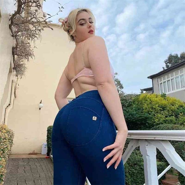 

women's jeans stretch mid rise plus size skinny denim mom lightweight soft booty lifting 3pi8, Blue