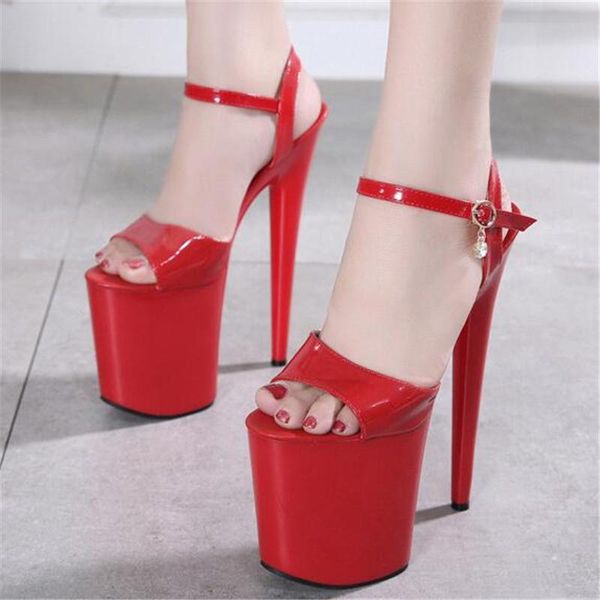 

sandals fashion 20cm thin high heel gladiator summer women's platform peep toe shoes nightclub party stilettos size 34-44, Black