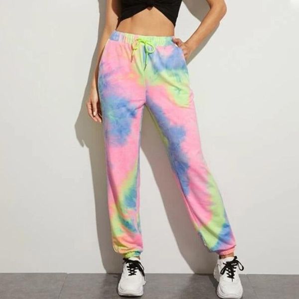 

2021 tie dye streetwear cargo pants women preppy style girl's holiday outfits high waisted straight jogger pants gothic, Black;blue