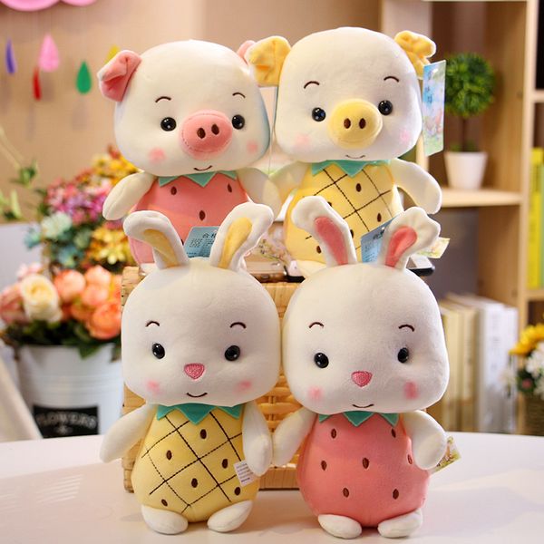 

new plush toy fruit pig cute rabbit doll soft 8 inch grab