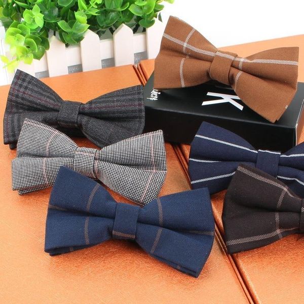 

bow ties 2021 men's cotton tie korean fashion casual solid color gentleman mens accessories for men, Black;gray