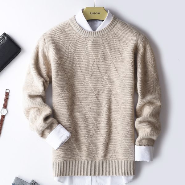 

2021 new round goal men's winter korean version the trend of base sweater carpet diamond thick cashmere sweaternusp, White;black