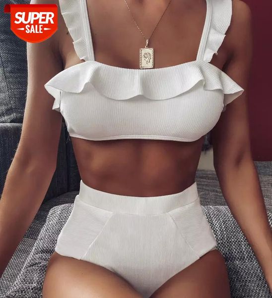 

white high waist bikini set women summer swimsuit 2021 new bather female beach bikini mujer #0j5k, White;black