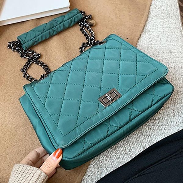 

cross body luxury chain shoulder bag simple oxford cloth designer women handbag famous lingge crossbody