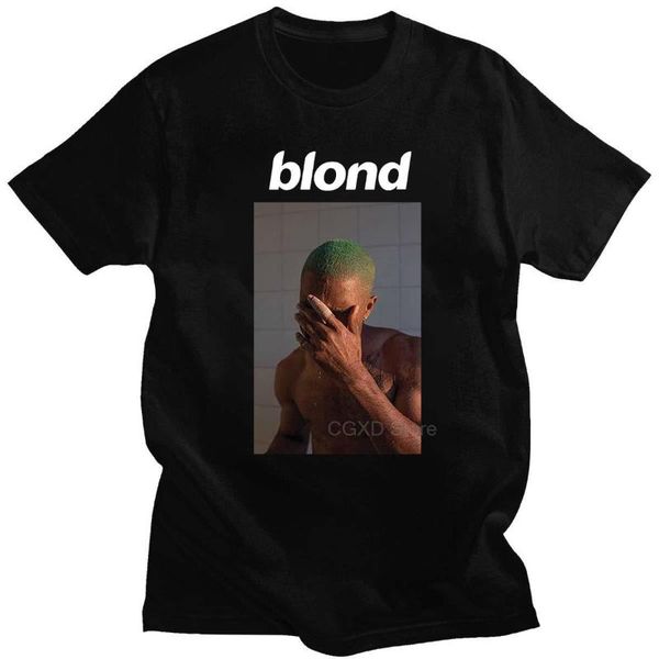

men's t-shirts fashion rapper frank blond print t shirt funny harajuku shirts casual cotton short sleeve summer hip hop men, White;black