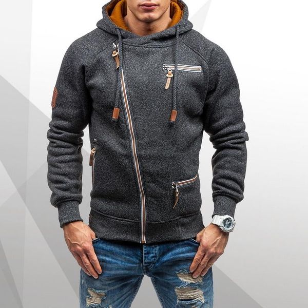 

men's hoodies & sweatshirts hoodie men spring casual solid long sleeve mens fleece cardigan hooded coat pullover for male, Black