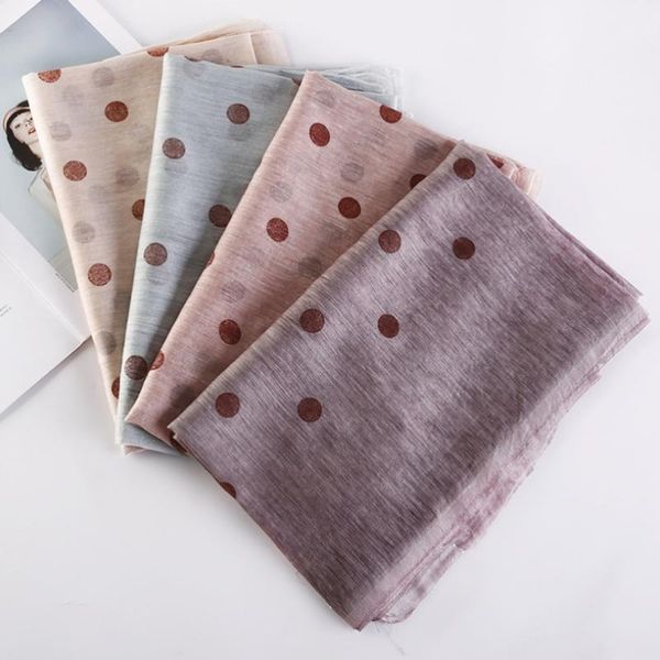 

scarves colored dots blends silk wool scarf women long shawl wraps, Blue;gray