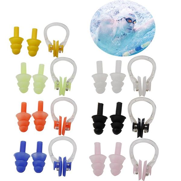 

nose clip 1set waterproof soft silicone swimming set + ear plug earplug tool