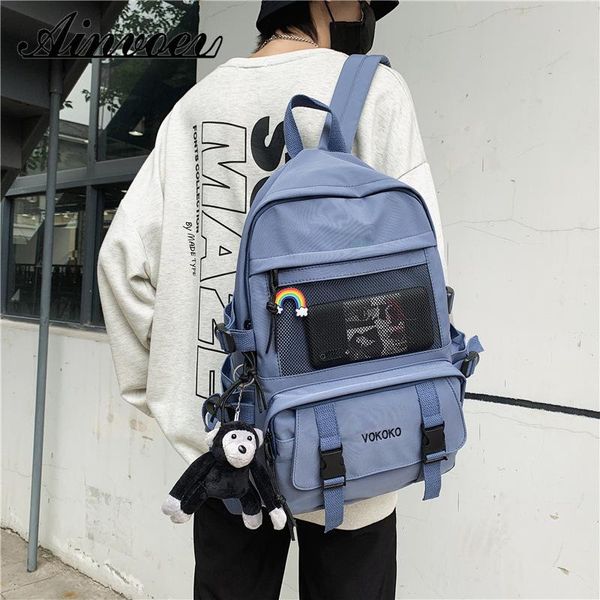 

backpack ainveov middle school student nylon schoolbag female high capacity 2021 korean simple men women travel