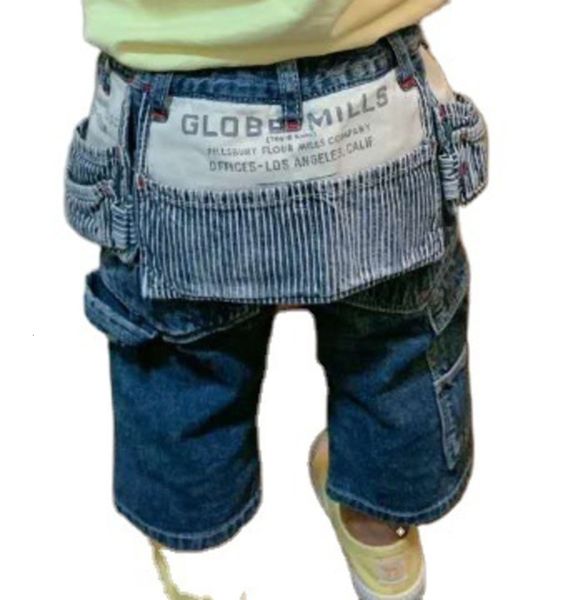 

2021 spring summer tide brand gaoding children's wear d@d multi pocket soft denim pants for children, Blue