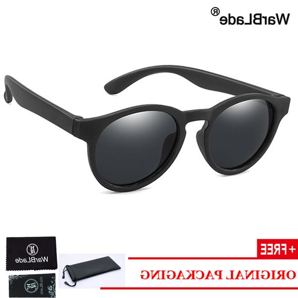 

WarBlade Round Children Polarized sunglasses Young girls Children sunglasses Silicone safety Baby Infant Shades sunglasses UV400 Oculos Glas, Silver