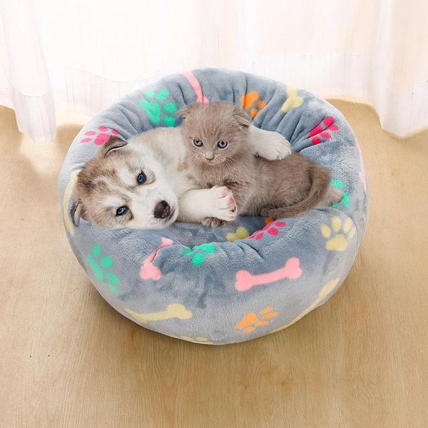 

soft round dog cat bed sofa house long plush pet cat bed dogs basket pet products cushion mat house animal sofa