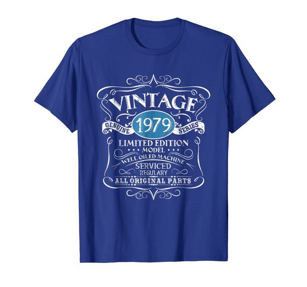 

vintage 1979 40th birthday all original parts gift t-shirt, White;black