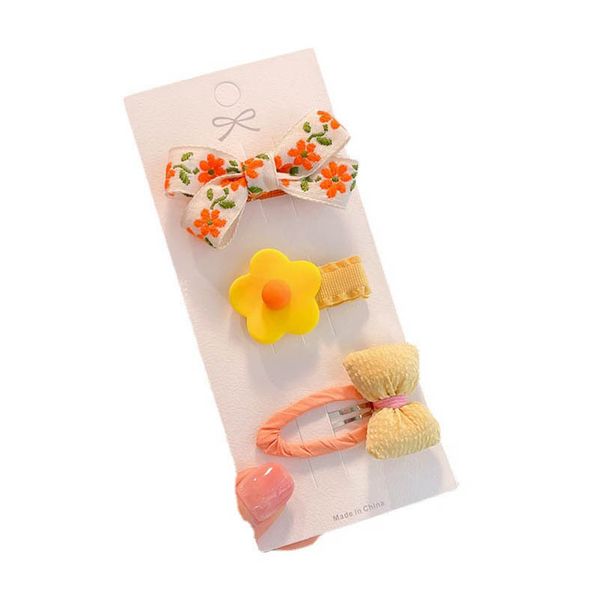 

baby hair accessories hairpins barrettes girl clips accessory children kids bow bb flower side children's headdress 3 piece set d3071, Slivery;white
