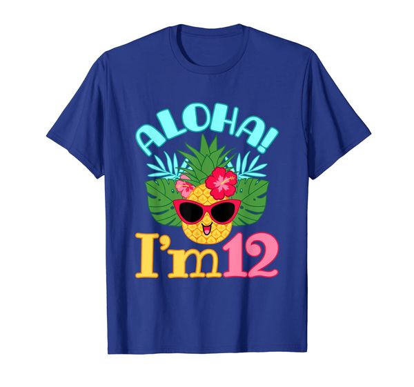 

hawaiian pineapple birthday shirt - 12th birthday, White;black