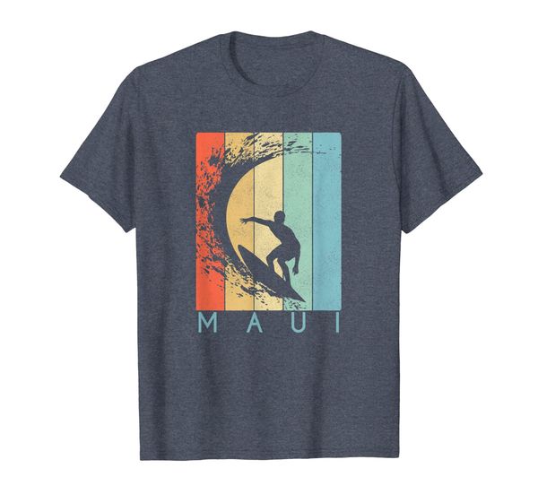 

maui hawaii vintage retro t-shirt 70s throwback surf tee, White;black