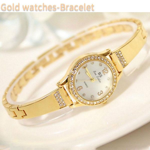 

wristwatches gold bracelet watches fashion ladies wristwatch luxury crystal rhinestone for women stainless steel small quartz, Slivery;brown