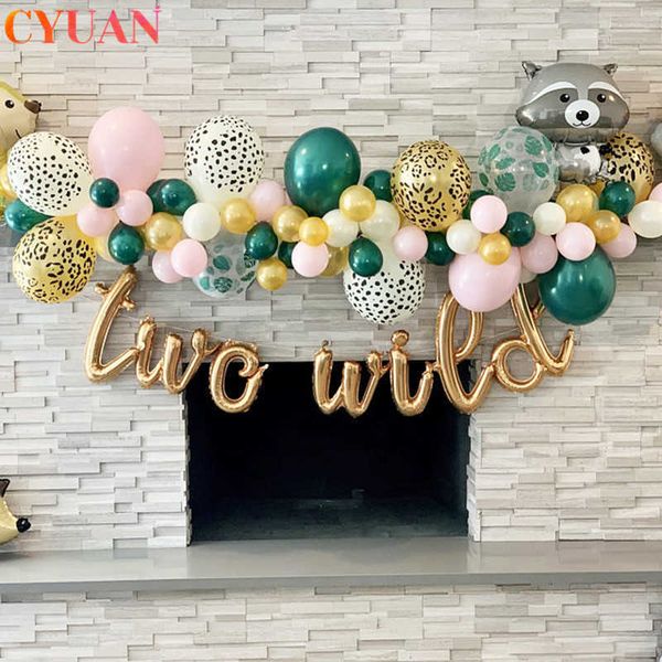 

jungle animal latex balloon tiger zebra leopard foil balloon palm leaves safari birthday party decor kids gift globos babyshower