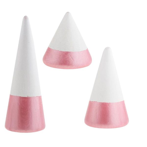 

jewelry pouches, bags portable wooden finger cone stand display storage holder home, Pink;blue