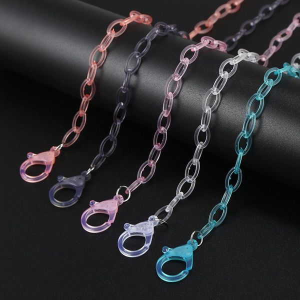 

sunglasses frames solid color acrylic chain for face mask necklace glasses straps lanyards women men neck chains holder cute, Silver