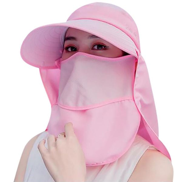 

wide brim hats fashion women summer outdoor riding sun beach foldable sunscreen solid color caps neck face hat sport, Blue;gray