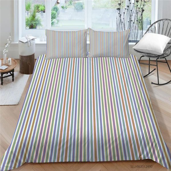 

bedding sets colored stripes set king size geometric fashion duvet cover single double twin full  bed for kids
