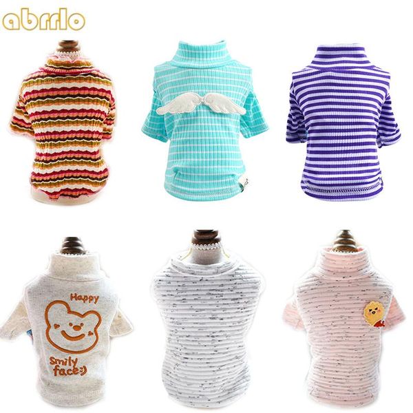 

dog apparel spring autumn clothes pet bottoming shirts puppy t-shirt soft striped funny chihuahua outfits yorkies jumper pets sweater