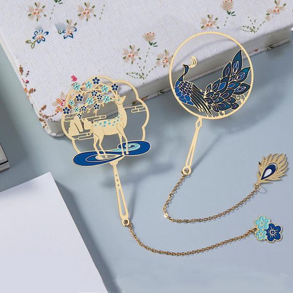 

bookmark 1pc chinese style retro metal animal peacock pendant hollow bookmarks pagination mark stationery student supply gifts