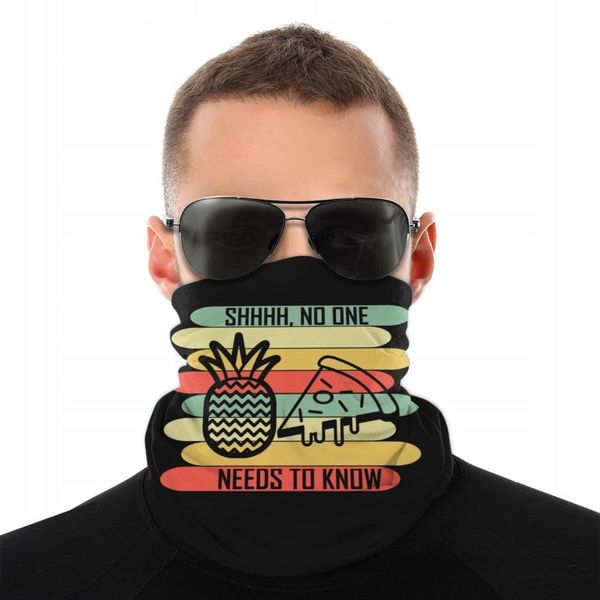 

scarves pineapple pizza no one needs to know magic scarf neck face mask warmer seamless bandanas multi-functional headband climbing, Blue;gray