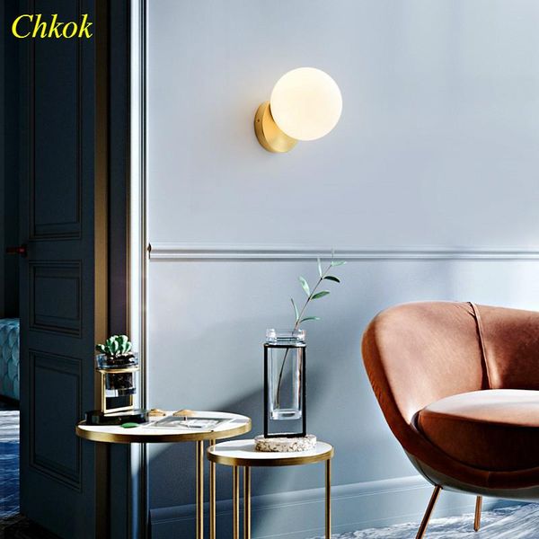 

wall lamp glass ball crystal bedside bathroom transparent special round living