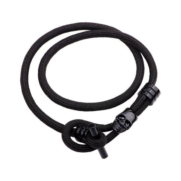

fashion skull bracelet gold black alloy multi-layer survival nylon rope punk style bracelet men bracelets for women men jllsxi