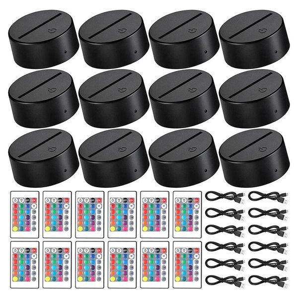 

lamp holders & bases 3d night led light base 16 colors display base,for acrylic and resin glass for restaurant room shop