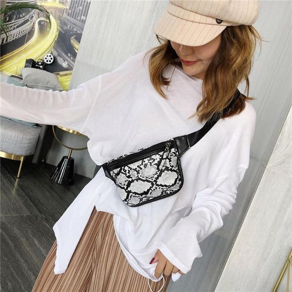

waist bags snake women serpentine pu leather phone pouch fanny chest packs