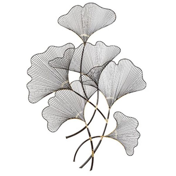 

wall stickers modern wrought iron hanging ginkgo biloba crafts decoration el home 3d stereo sticker leaf mural ornaments