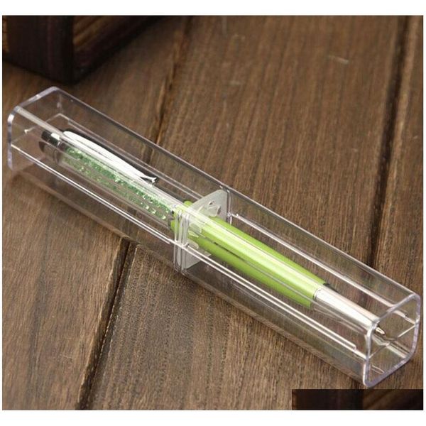 

selling transparent plastic crystal pens cases display boxes wedding favor gift holder office jllpmt eatout