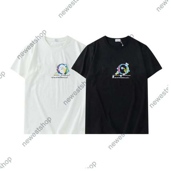 

2021 summer new mens designer luxury tshirt womens t shirt classic flowers blue letter print casual cotton tshirt tee, White;black