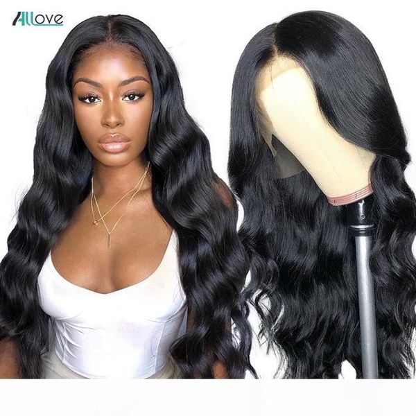 

allove straight human hair lace front wigs kinky curly 13*1 t lace part wig loose deep water body human hair wigs for women, Black;brown