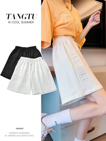 

women's shorts white for men and women summer of 2021 the 5 points who loose straight leisure wide-legged pants thin, White;black