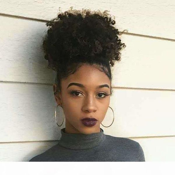 

afro puff ponytail human hair unprocessed brazilian virgin hair kinky curly ponytail extensions 120g afro puff ponytail for black women
