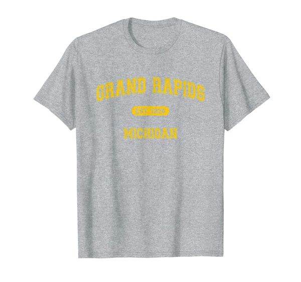 

retro college-style grand rapids, michigan 1826 t-shirt, White;black