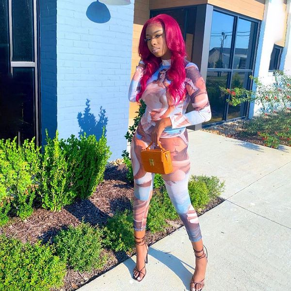 

fall 2021 women trendy renaissance print two piece set and pants tracksuit 2 pieces club outfits d87-cd31, White