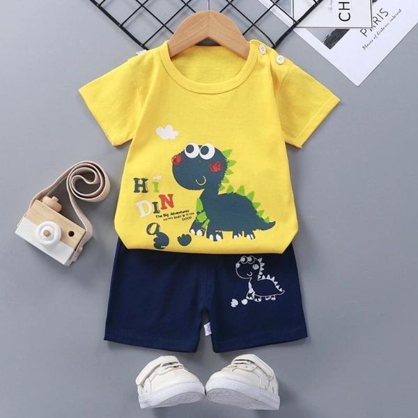 

clothing sets baby boy fashion summer t-shirt cartoon children grils clothes suits shorts suit for kid outfit tracksuit, White