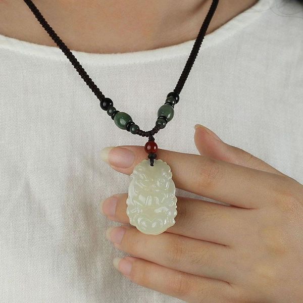 

pendant necklaces 12 twelve chinese zodiac natural grade a jadeite burma jade green dragon ox snake goat rat dog horse pig necklace, Silver