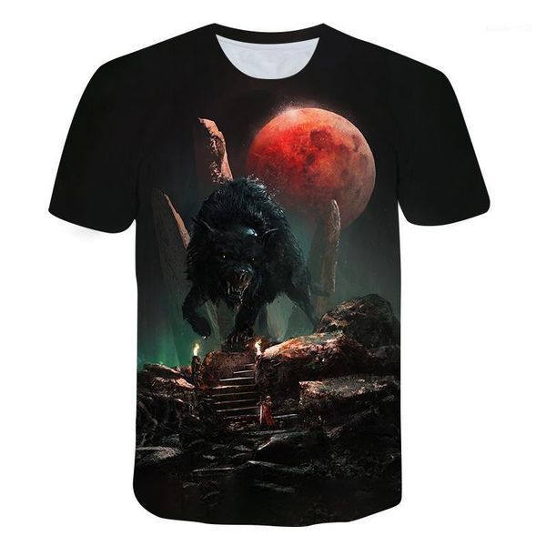 

men's t-shirts t-shirt suitable for men 2021 summer wolf head graphic print o-neck short-sleeved shirt xxs-6xl youth oversized clothes, White;black