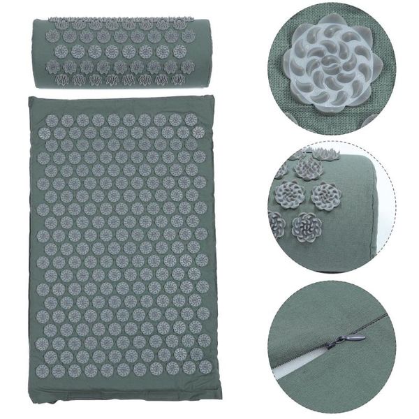 

yoga mats 2pcs practical mat pillow kit tools with bag (grey)