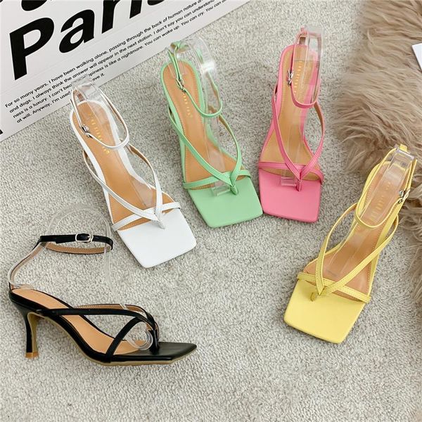 

2021 summer women 7cm high heels flip flops sandals fetish platform pleaser yellow gold sandles stripper shoes, Black