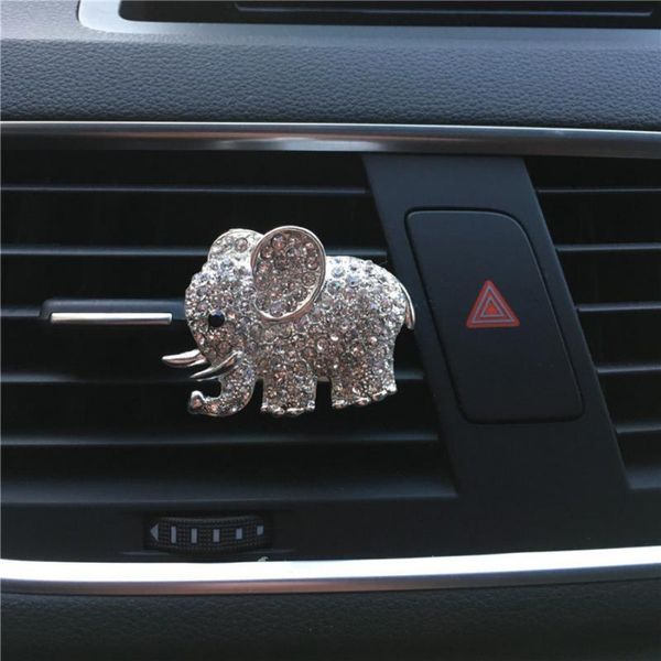 

car air freshener metal crystal elephant styling perfume clip outlet