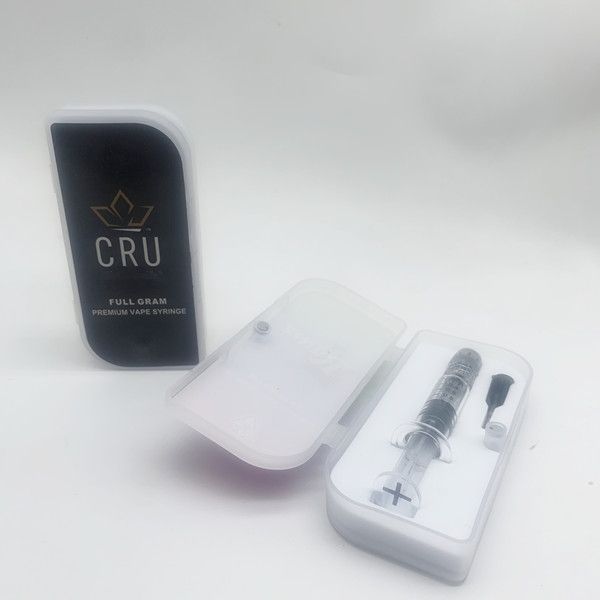 

transparent 1ml empty packaging bottles luer lock glass connected syringes with packaging box for vape cartridges