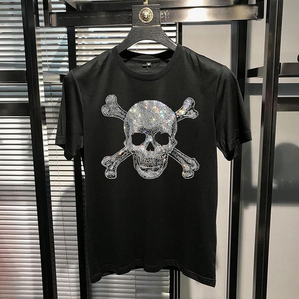 

men's t-shirts classic t-shirt unique and handsome design skull loose cotton short sleeve soft drill top, White;black