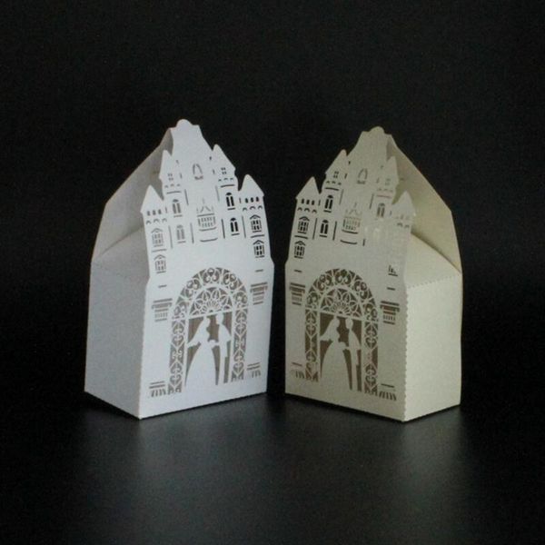 

gift wrap 50pcs/lot bride and groom wedding favor box building model candy party decoration